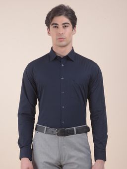 Cantabil - Slim Fit Cotton Stretch Fabric Solid Formal Shirt For Men