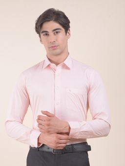 Cantabil - Slim Fit Cotton Stretch Fabric Solid Formal Shirt For Men