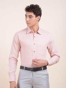 Cantabil - Regular Fit Pure Cotton Fabric Checks Pattern Formal Shirt For Men