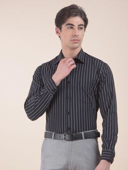 Cantabil - Slim Fit Cotton Nylon Fabric Striped Formal Shirt For Men
