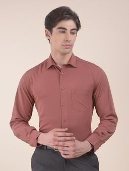 Cantabil - Slim Fit Polyester Stretch Fabric Solid Formal Shirt For Men