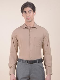 Cantabil - Slim Fit Polyester Stretch Fabric Solid Formal Shirt For Men