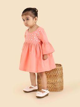 Fabindia - Pink Cotton Chikankari Dress