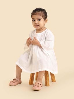 Fabindia - White Cotton Chikankari Dress