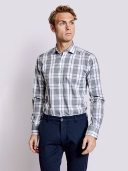 Bruun & Stengade - Grey Checks Cutaway Collar Shirt