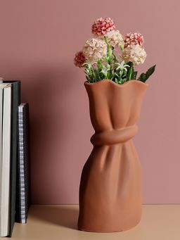 Bonhomie - Brown Solid Abstract Ceramic Vase