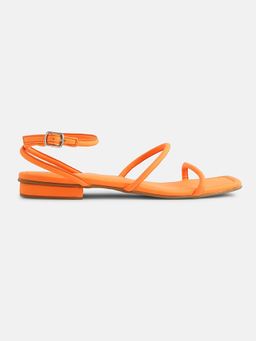 IYKYK by Nykaa Fashion - Solid Casual Neon Orange Strap Flats