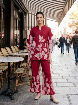 BERRYLICIOUS - Women Pink Cotton Floral Printed Co-Ord Set