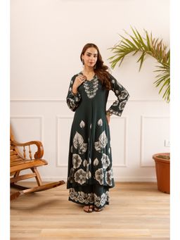 BERRYLICIOUS - Women Green Printed Kurta with palazzo