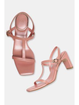 W - Rose Gold Whole Foot Solid Square Toe Block Heel