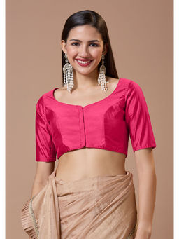 SALWAR STUDIO - Pink Silk Sweetheart Neck Comfort Fit Readymade Blouse
