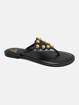 Tao Paris - Aura Gold Dome-Stud Thong Flats