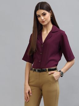 Style Quotient - Women Purple Formal Shirt