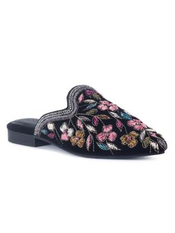Rag & Co - Embellished Black Mules
