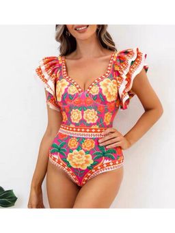 Loveable Creations By Muskan - Rio Multi-Colour Floral Swimsuit with Sarong