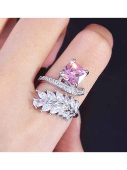Amorenmore - Celestia Bloom Dual Band 925 Silver Plated Ring