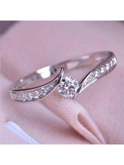 Amorenmore - Celestia Crystal Embrace Open Zircon V Design Ring