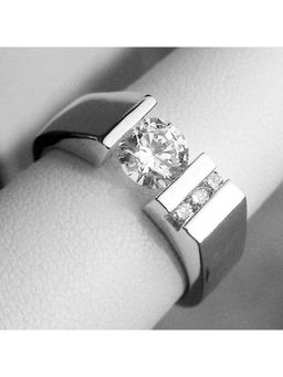 Amorenmore - Zenith Stone Round Cut Geometric Solitaire Ring