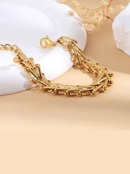Amorenmore - Golden Vault Gold Plated Link Elegant Bracelet