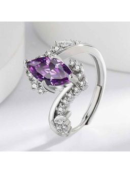 Amorenmore - Crownstone Amethyst Marquise Cut Adjustable Ring