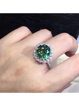 Amorenmore - Exquisite Green Crystal Elegant Statement Ring