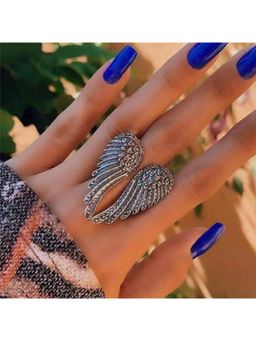 Amorenmore - Angel Wing 925 Silver Plated Symbolic Design Adjustable Ring