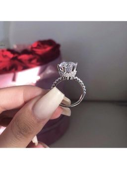 Amorenmore - Crown Jewel 925 Silver Plated Solitaire Ring