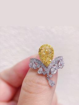 Amorenmore - Golden Radiance Crown 925 Silver Plated Adjustable Ring