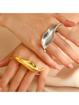 Amorenmore - Glam Orbit Dual Tone 925 Silver Gold Plated Ring