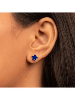 Kaj Fine Jewellery - Star Enamel Studs in 14KT Yellow Gold