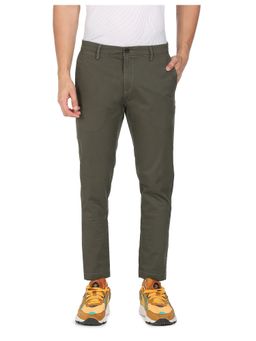 U.S. POLO ASSN. - Men Olive Austin Tapered Fit Solid Trousers