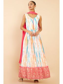 Soch - Women Multicolor Silk Tie & Dye Suit Set