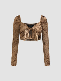 Cider - Glitter Gold Crop Blouse