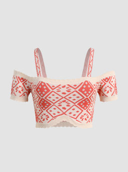 Cider - Off Shoulder Knit Crop Top