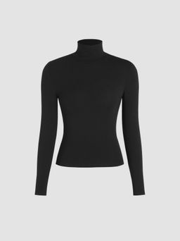 Cider - Solid High Neck Jersey Long Sleeve Tee