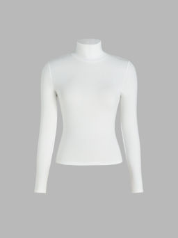 Cider - Solid High Neck Jersey Long Sleeve Tee