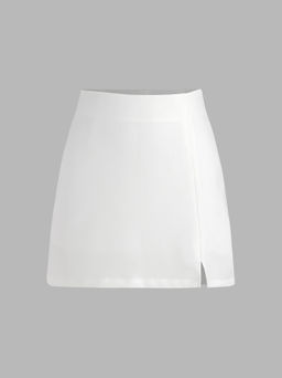 Cider - High Waist Zip Up Split Mini Skirt
