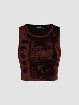 Cider - Eye Pattern Sleeveless Tank Top