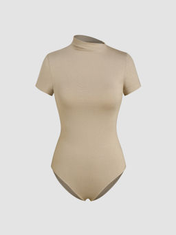 Cider - Asymmetrical Neck Knit Bodysuit