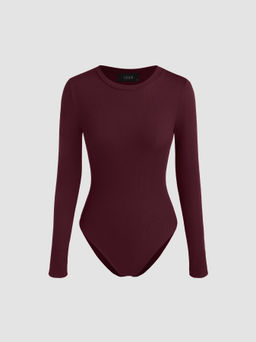 Cider - Round Neckline Long Sleeve Bodysuit