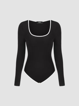 Cider - U-neckline Solid Bodysuit