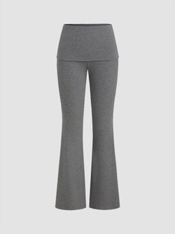 Cider - Jersey Low Rise Solid Flared Trousers