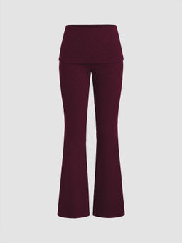 Cider - Jersey Low Rise Solid Flared Trousers