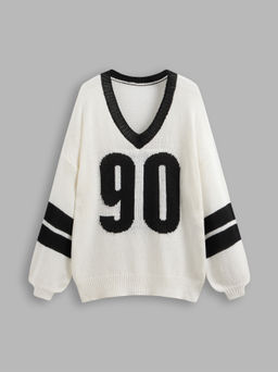 Cider - Knit V-neck 90 Contrasting Binding Sweater