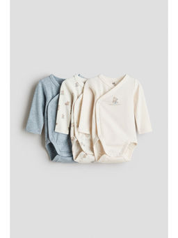 H&M - Kids Blue 3-Pack Wrapover Bodysuits