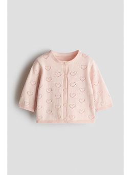 H&M - Kids Pink Cotton Pointelle Cardigan