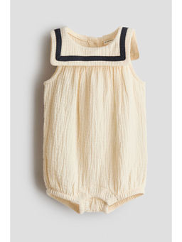 H&M - Kids Beige Cotton Sailor Romper Suit