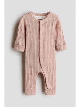 H&M - Kids Pink Cotton Pointelle Romper Suit