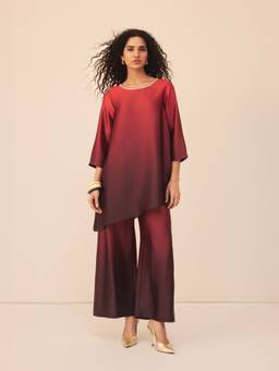 Aarke Ritu Kumar - Brown Polyester Ombre Co-ord Set