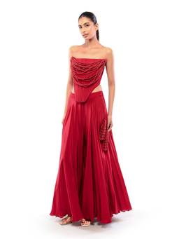 MODO CALDO - Red Divine Love Pant with Corset Top